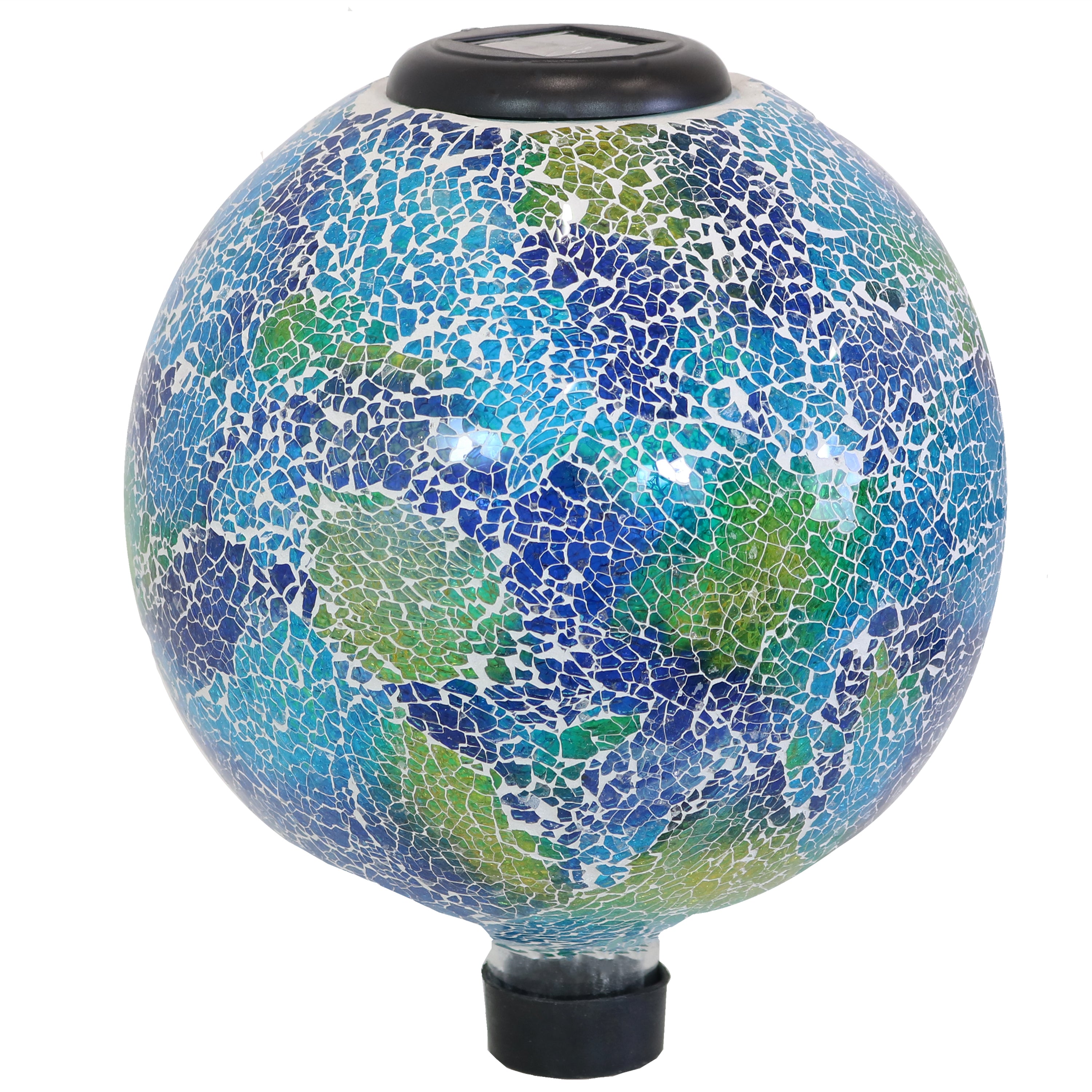 Sunnydaze 10-Inch Glass Mosaic Solar Garden Gazing Globe - Decorative Outdoor Sphere for Garden, Patio, Yard & Landscape Decor | Solar-Powered Light for Nighttime Ambiance