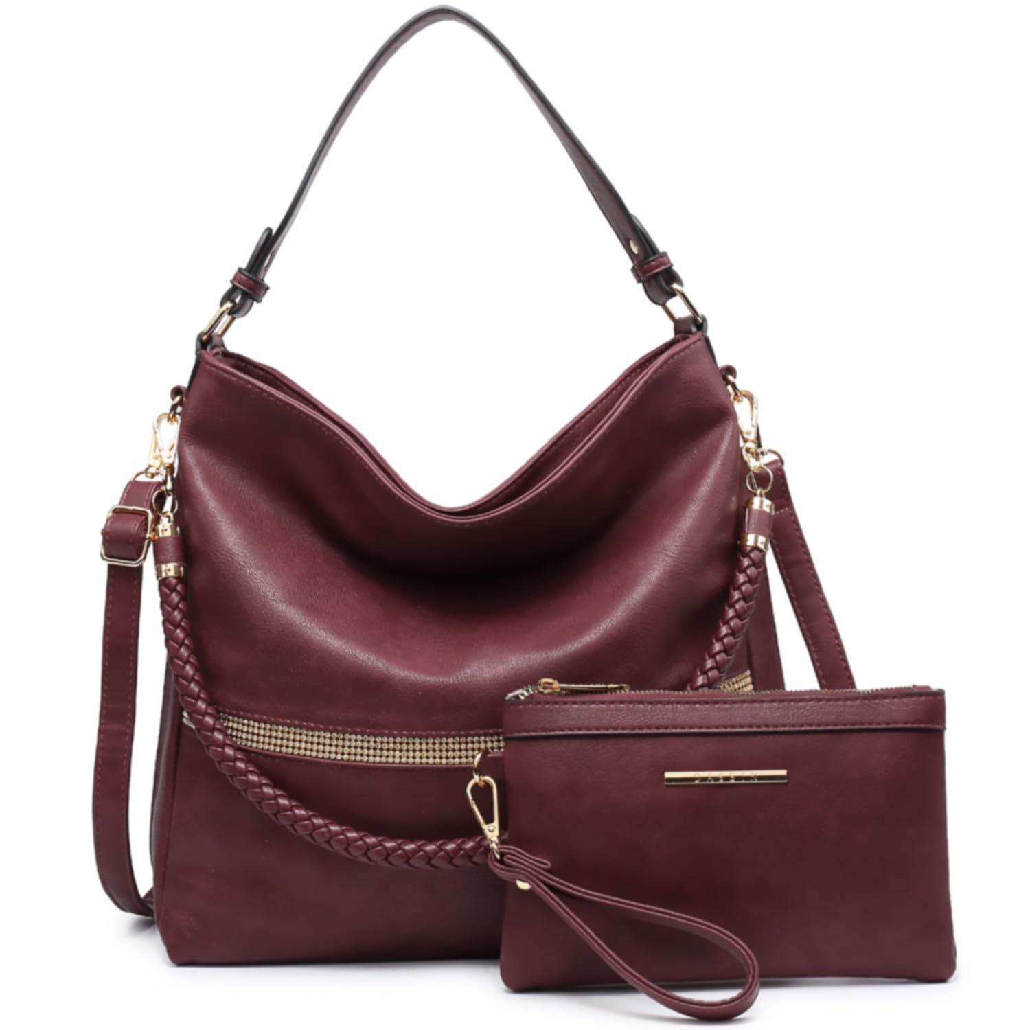 Dasein Vegan Leather Hobo Handbags for Women - Large Shoulder Bag & Tote Purse Set with Long Strap | Stylish Bucket Bag for Work, Travel & Everyday Use