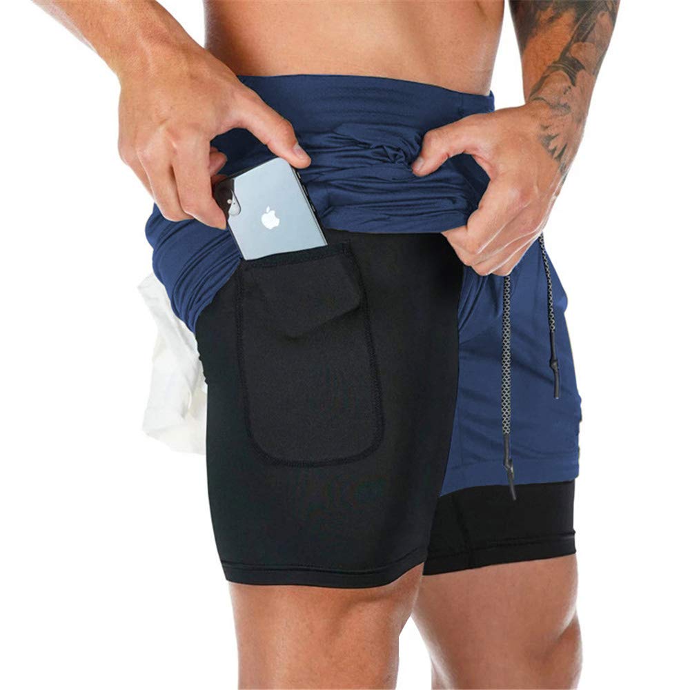 Surenow Men's Running Shorts - 2-in-1 Stealth Workout Shorts with 7-Inch Inseam for Gym, Yoga & Outdoor Sports | Lightweight Athletic Shorts for Jogging, Training & Active Lifestyle