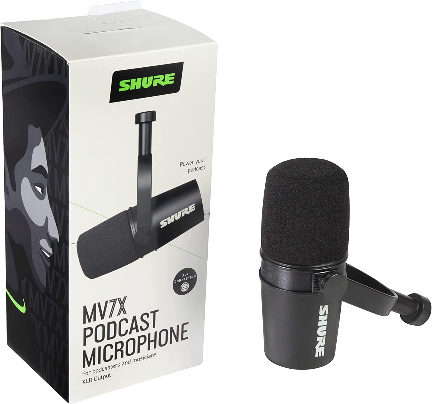 Shure MV7X XLR Podcast Microphone & SRH440A Professional Studio Headphones Bundle - Perfect for Podcasting, Voice Recording, and Audio Monitoring