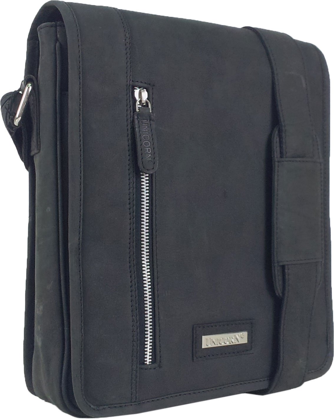 Premium Genuine Leather Unicorn Print Messenger Bag for iPad, Ebook & Tablets - Stylish & Durable Crossbody Bag for Work, School & Travel