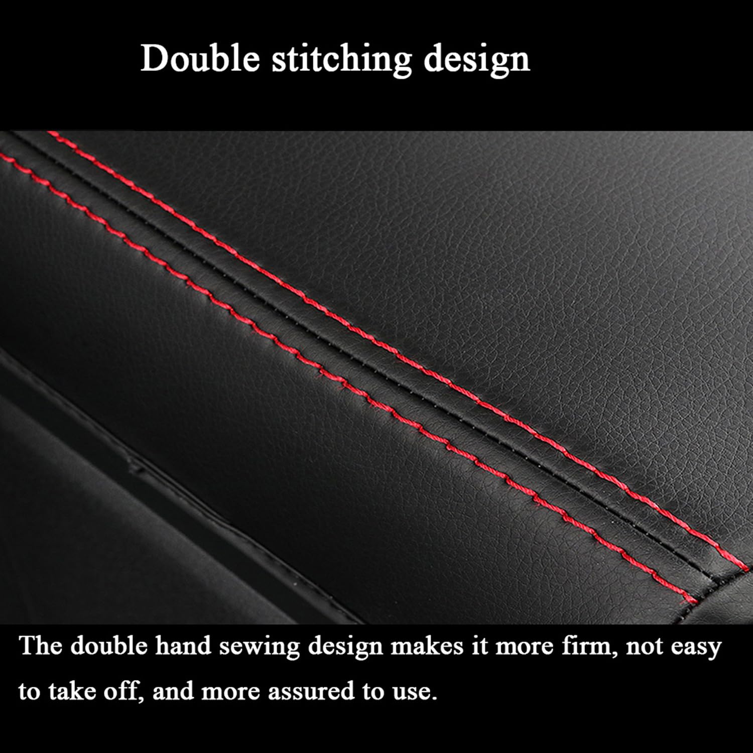 Rifoda Microfiber Leather Center Console Cover for 2024 Chevy Trax - Black Stitched Car Protection Accessory | Perfect for Road Trips & Daily Commute