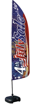 4th of July Patriotic Sidewalk Feather Flag - Outdoor Advertising Banner for Independence Day Sales & Events - Perfect for Storefronts, Sidewalks, and Festivals