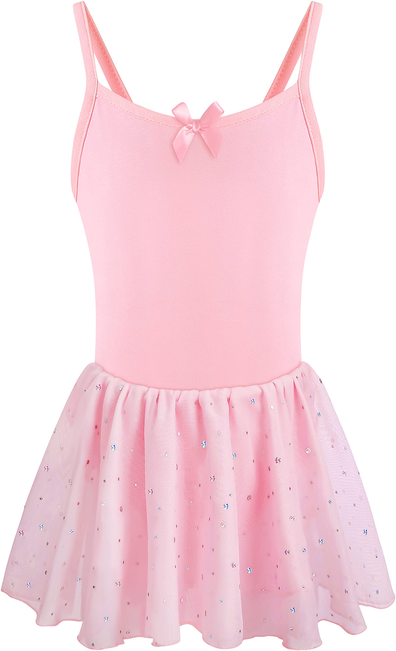 DANSHOW Girls Short Sleeve Ballet Leotard with Tutu Skirt - Kids Dance Costume for Ballet, Gymnastics & Performance