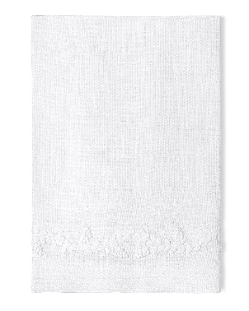 Embroidered Vine Linen Cocktail Napkins Set of 4 - Elegant Drink Coasters for Parties, Weddings & Home Decor