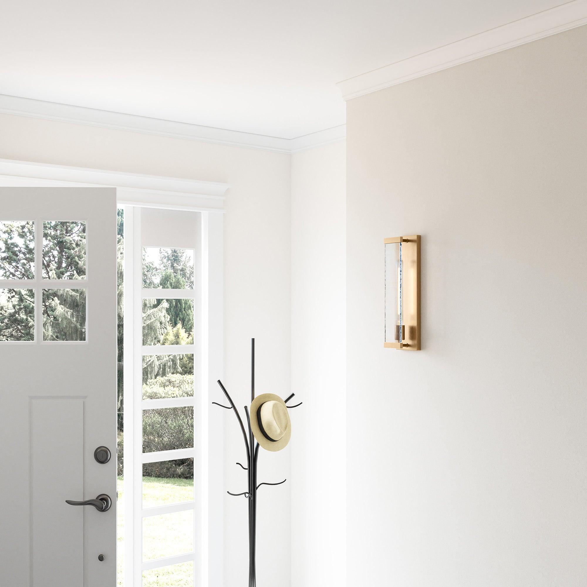 Adelman Gold Metal & Glass 1 Light Dimmable Wall Sconce - Modern Lighting Fixture for Bedroom, Living Room & Hallway Decor