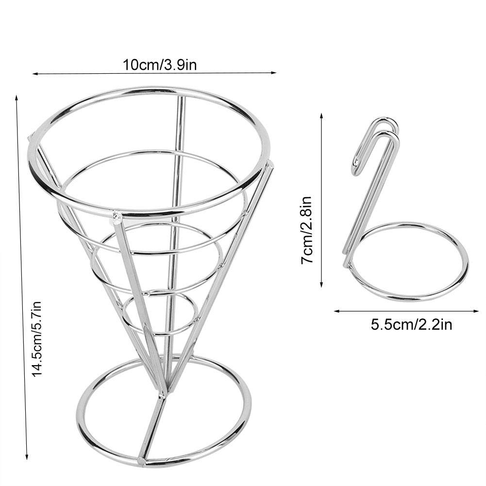 Premium Stainless Steel French Fries Stand - Double Cup Buffet & Snack Display Holder for Fries, Chicken, and Chips | Perfect for Restaurants, Food Trucks, and Party Catering