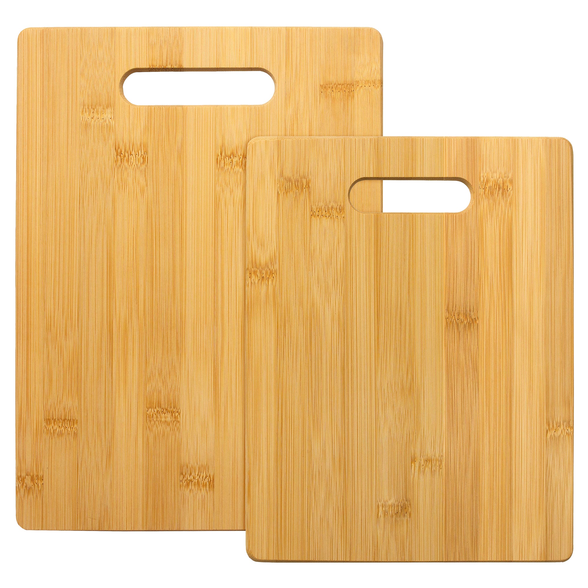 Premium 2-Piece Bamboo Cutting Board Set - Eco-Friendly, Durable & Knife-Friendly - Perfect for Chopping, Slicing & Serving in Kitchen, BBQ & Outdoor Cooking