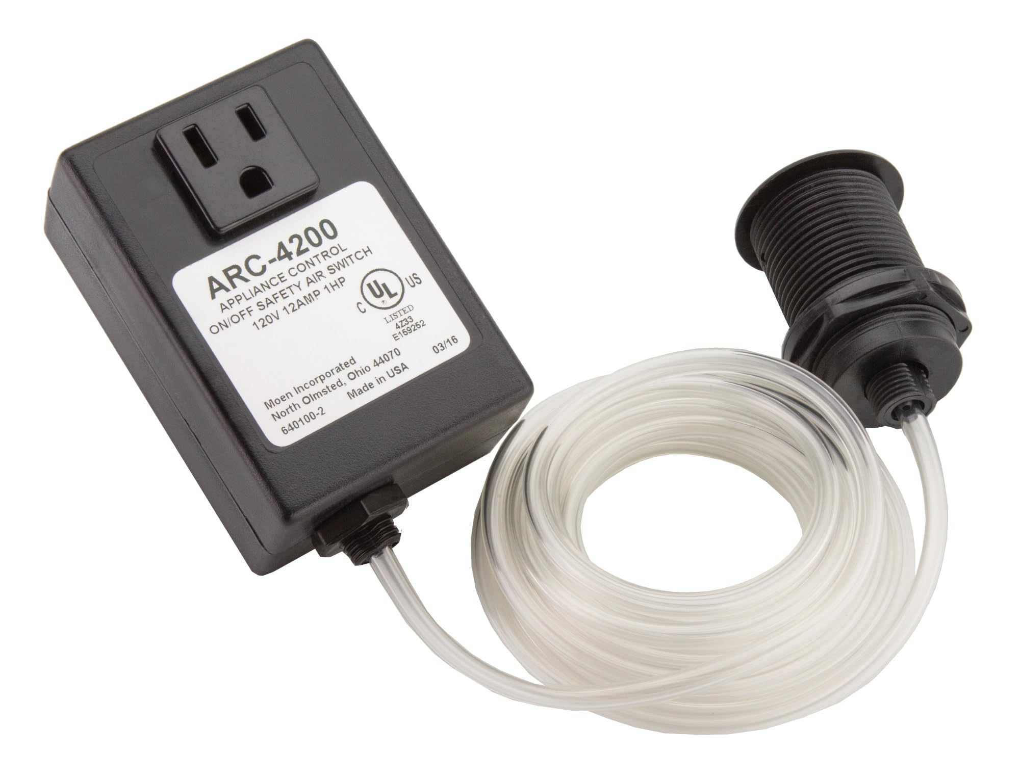 Moen ARC-4200-CHSRS AMC Kitchen Air Switch with Controller in Chrome - Perfect for Garbage Disposal & Under Sink Installation