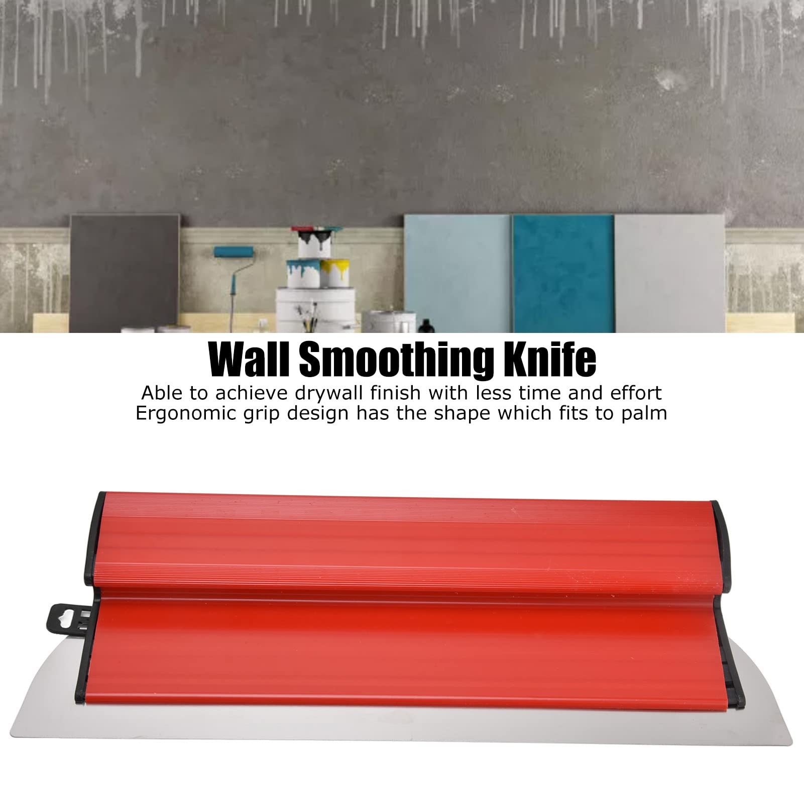 15.7 Inch Stainless Steel Skimming Blade - Large Drywall Putty Knife for Wall, Ceiling & Sheetrock - Professional Gyprock & Plasterboard Scraper Tool - Perfect for Home Renovation, DIY Projects & Professional Construction Work