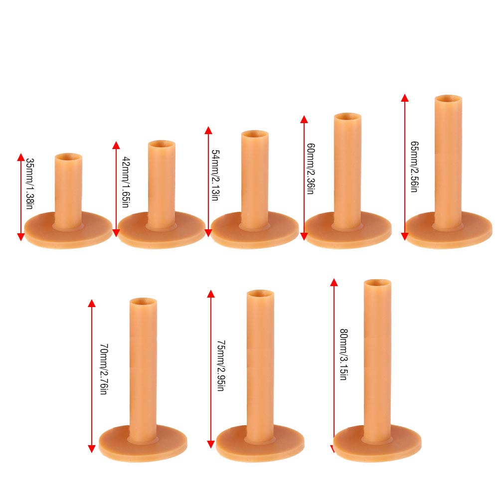 8-Pack Durable Rubber Golf Tees for Driving Range & Training - 35/42/54/60/65/70/75/80mm Height Options - Perfect for Beginners & Hard Ground Conditions - Ideal for Golf Practice, Driving Range Sessions & Backyard Training