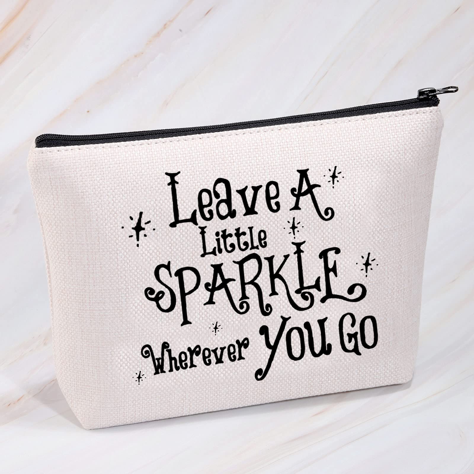 Sparkle Cosmetic Bag - Stylish Travel Makeup Organizer with Inspirational Quote, Perfect Gift for Women | Great for Travel, Gym & Everyday Use