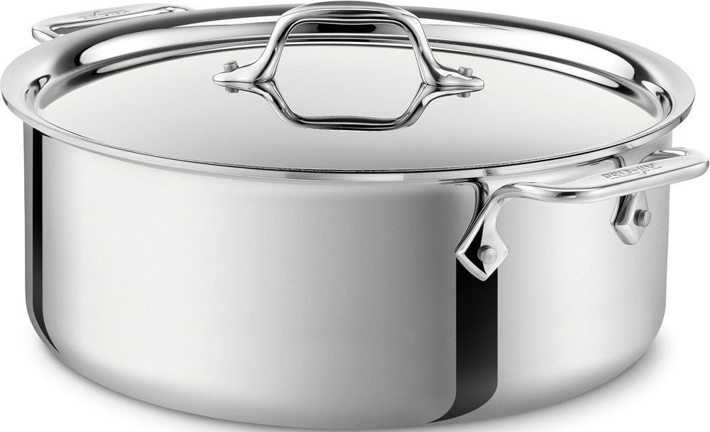 All-Clad D3 3-Ply Stainless Steel 6-Quart Stockpot - Induction Compatible, Oven & Broiler Safe up to 600°F - Premium Cookware for Soups, Stews & Pasta - Perfect for Home Chefs & Professional Kitchens