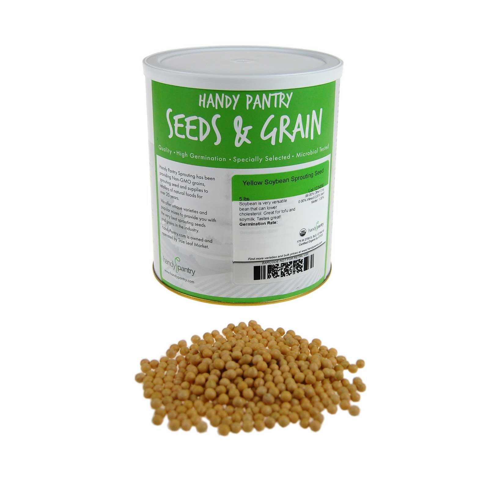 Organic Dried Yellow Soybeans 5lb - Non-GMO, USDA Certified for Soy Milk Maker, Tofu Making & Emergency Food Storage - Perfect for Homemade Soy Milk, Roasted Snacks & Long-Term Pantry Supplies