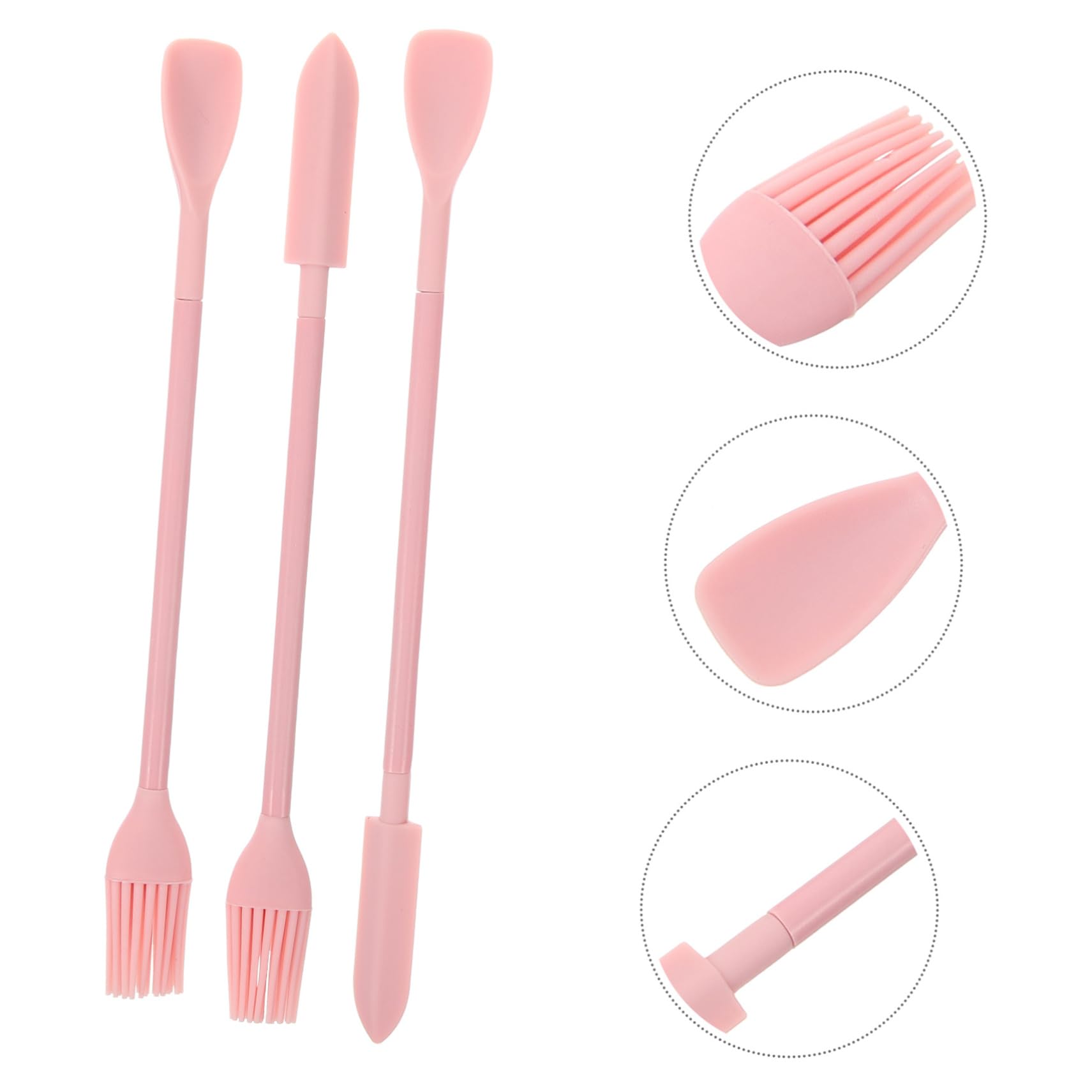 iPetboom 1 Set Retractable Scoop Skincare Spatula - Reusable Mini Makeup Tool for Foundation, Lotion & Cream Application - Pink Cosmetic Spatula Set for Precise Makeup & Skincare Routine (Perfect for Travel, Salon & Home Use)