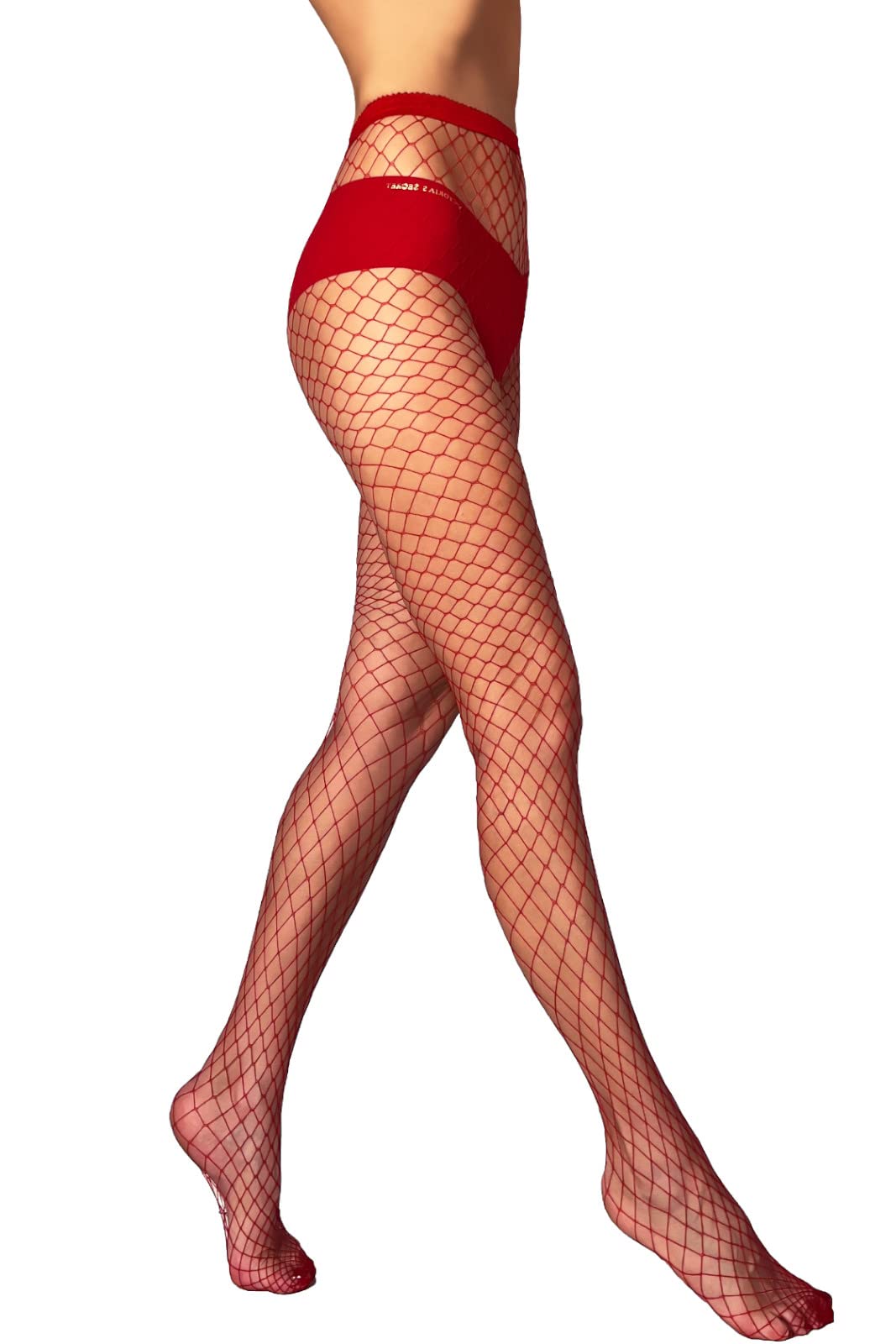 Mila Marutti Women's High Waist Fishnet Tights - Sexy Lingerie Stockings & Pantyhose for Date Night, Cosplay, and Fashion Outfits