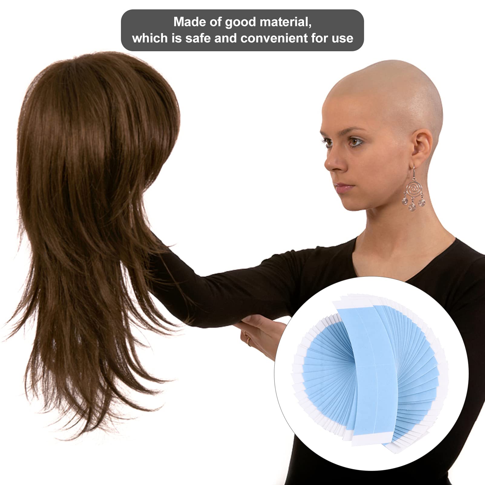 36pcs Double Sided Wig Tape - Strong Hold Lace Front Adhesive Strips for Wigs, Toupees & Hairpieces | Secure All-Day Wear for Cosplay, Costumes & Daily Use