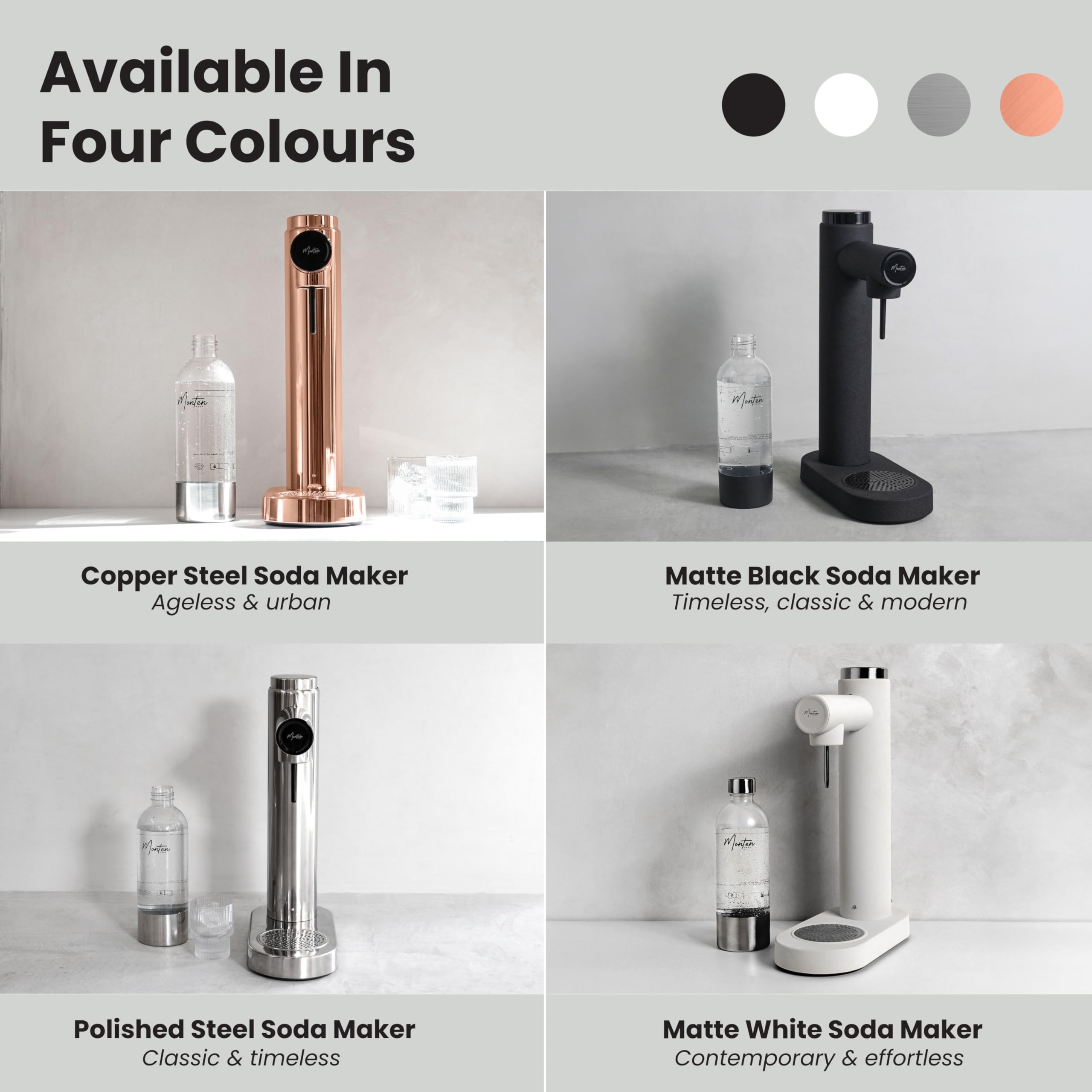 Premium Polished Steel Sparkling Water Maker Kit - Includes 60L SodaSense CO2 Cylinder & 900ML Reusable PET Bottle - Eco-Friendly Home Carbonation System - Perfect for Making Healthy Sparkling Water, Soda, and Cocktails at Home