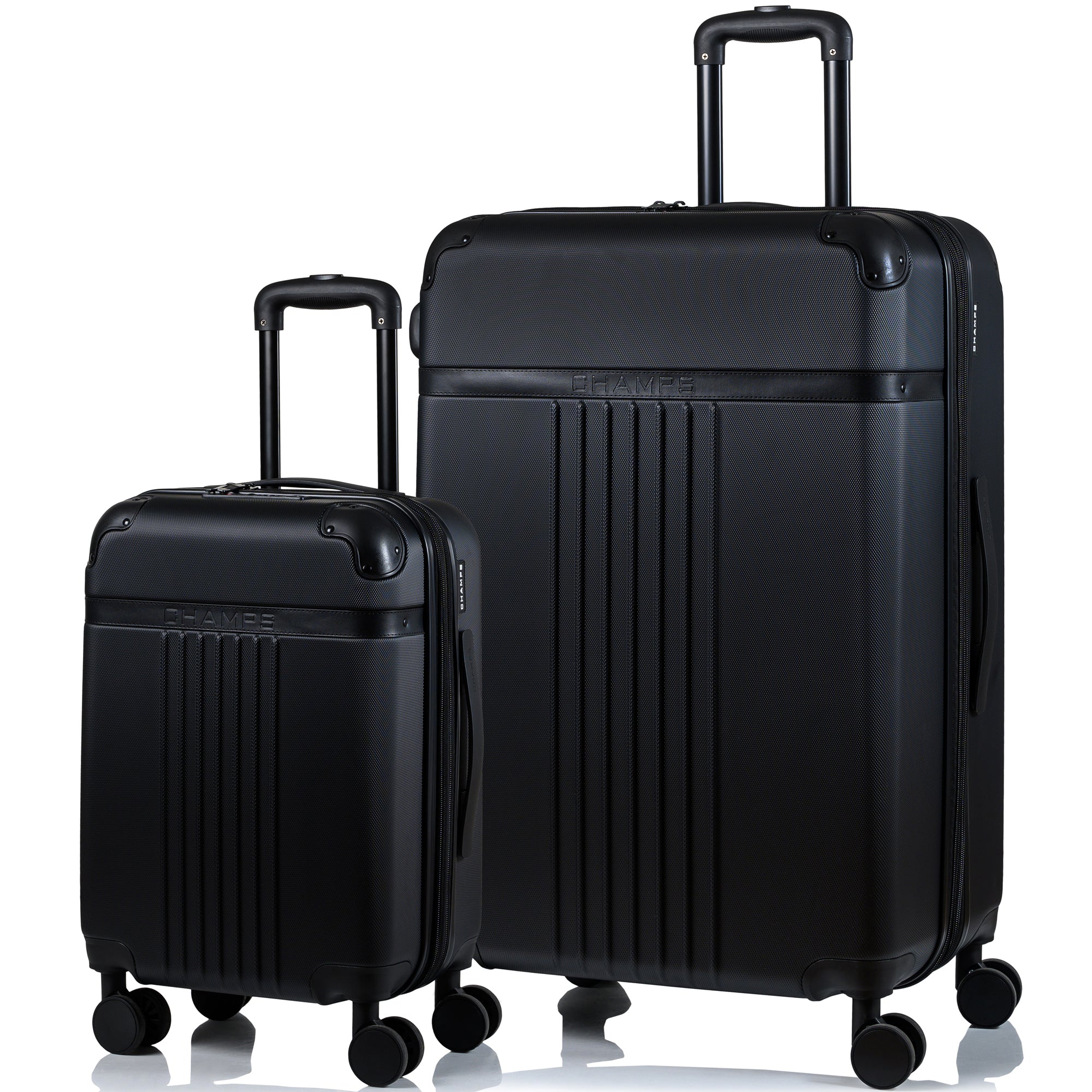 Vintage Black 2-Piece Luggage Set - Lightweight Durable Suitcase with Spinner Wheels for Travel, Business Trips & Vacations