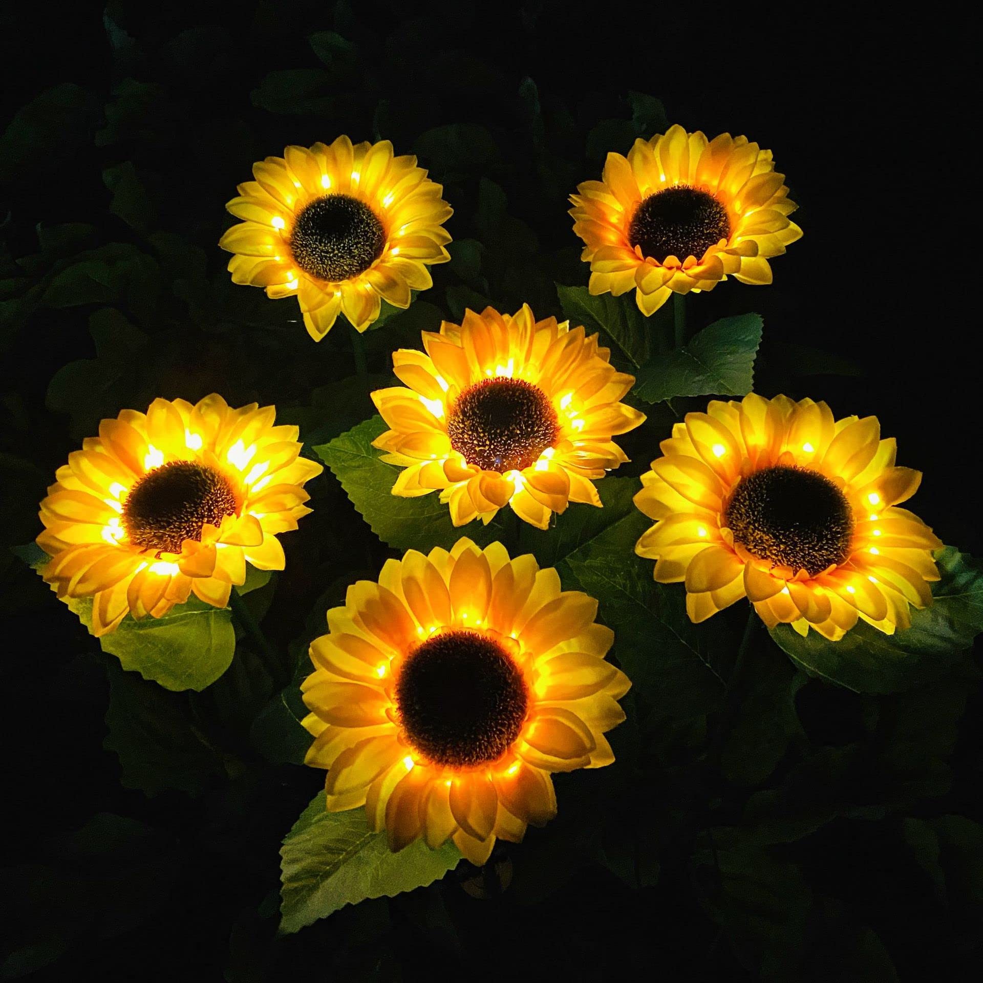 **GONIMY 2 Pack Solar Sunflower Garden Lights - Waterproof LED Outdoor Landscape Lighting, Realistic Metal Flower Decor for Pathway, Patio, Yard, Pool - Perfect for Courtyard, Garden & Backyard Decoration**