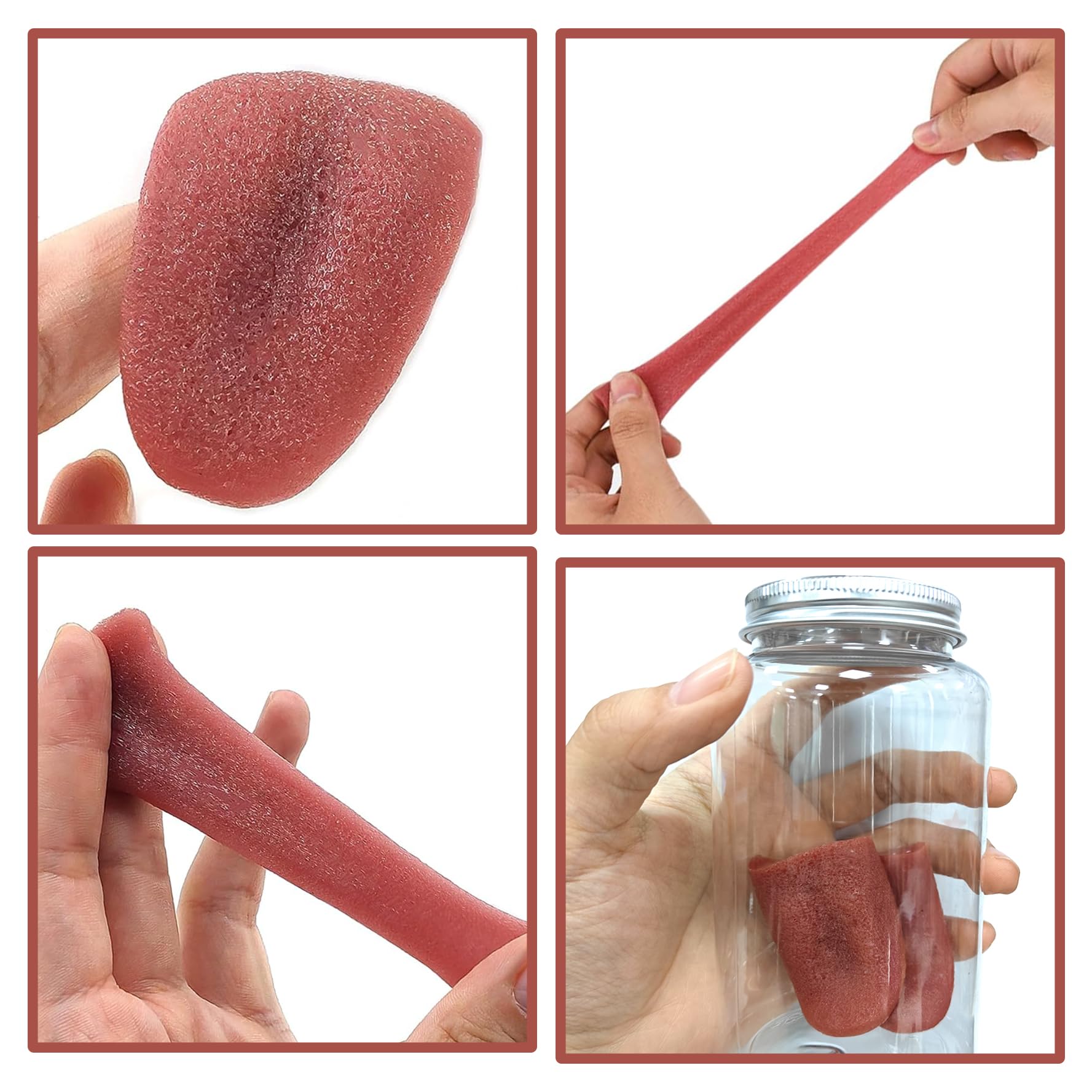 Bimkole Realistic Fake Tongue - 2PCS Halloween Prop for Scary Costume & Magic Tricks | Perfect for Horror Parties, Prank Gags, and Comedy Performances