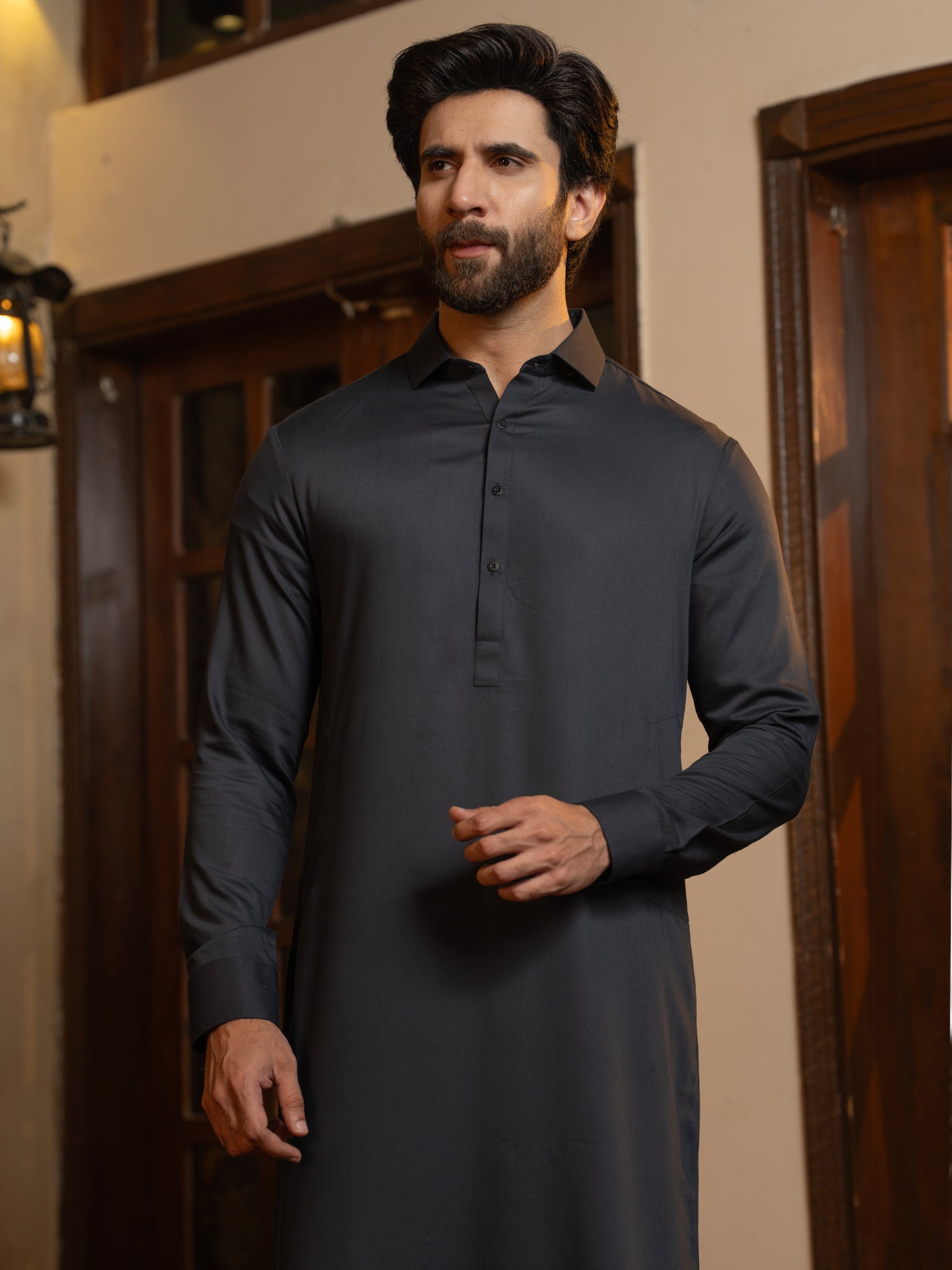Blended Burberry Carbon Shalwar Kameez by J. Junaid Jamshed - Premium Pakistani Traditional Outfit for Weddings & Special Occasions