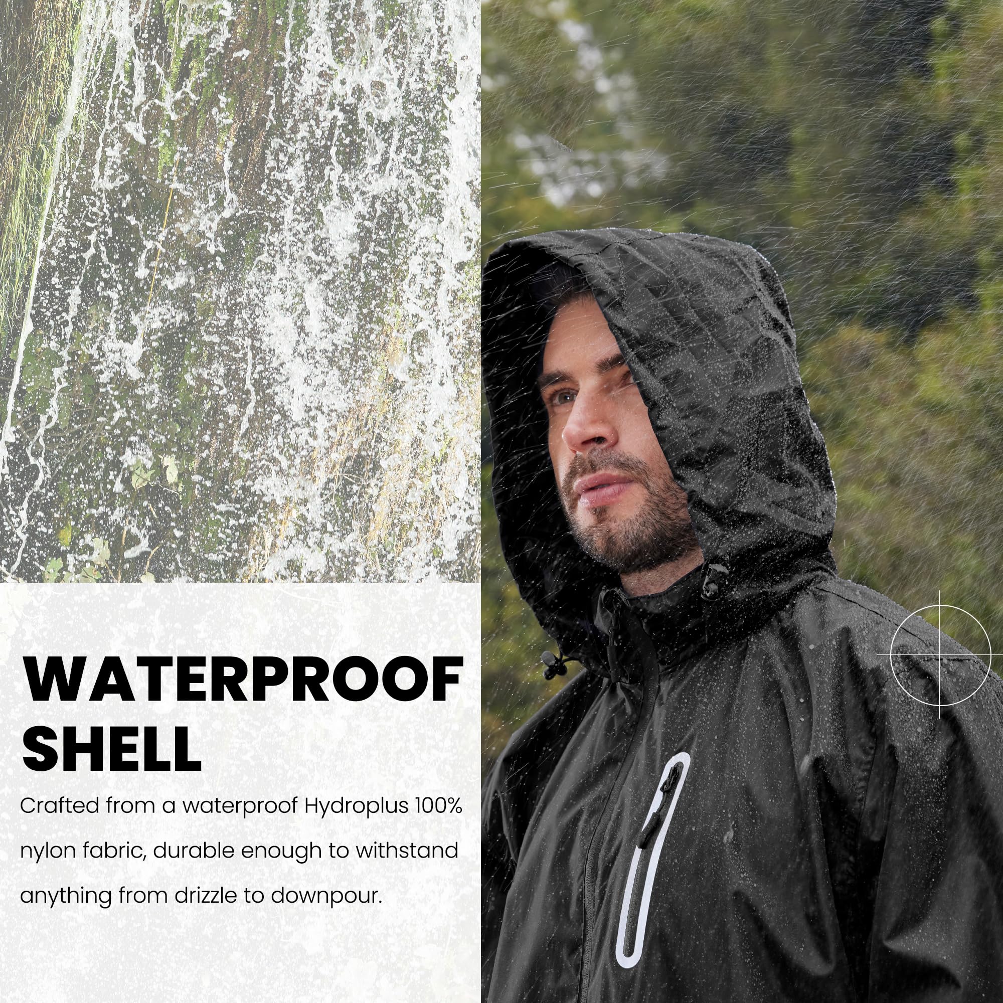 SWISSWELL Waterproof Rain Suit for Men & Women - Lightweight Hooded Raincoat Jacket with Pants for Golf, Hiking, Travel & Outdoor Activities | All-Weather Protection