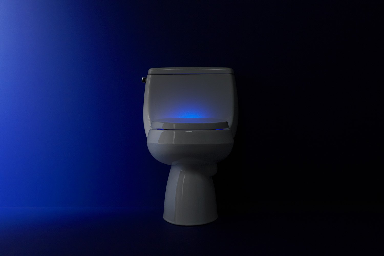 KOHLER Reveal Nightlight Q3 Round-Front Toilet Seat in Almond - Soft Glow for Nighttime Bathroom Safety & Comfort