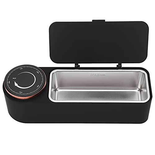 SALALIS 650ml Ultrasonic Jewelry Cleaner - Professional Mini Ultra-Quiet 48kHz with Digital Timer for Eyeglasses, Rings, Watches (Black, US AC110V) - Perfect for Home, Jewelry Stores & Travel