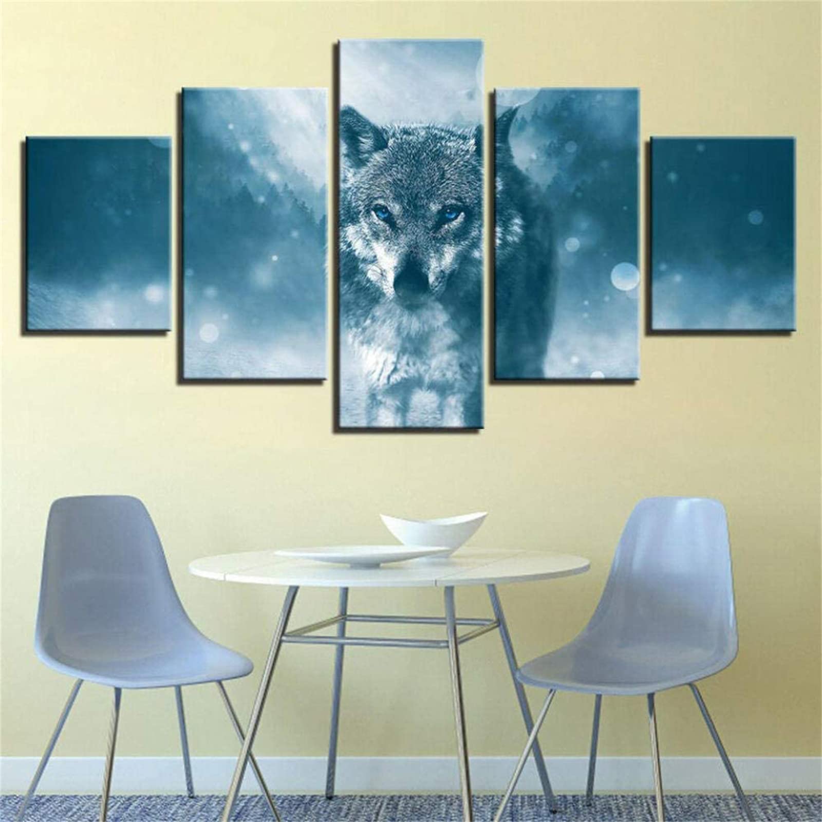 5 Sets Wolf Diamond Painting Kits for Adults - Full Drill DIY Diamond Art Cross Stitch Canvas Craft Kits for Home Decor, Wall Art, Bedroom Gifts (Perfect for Stress Relief, Creative Hobbies & Unique Home Decoration)
