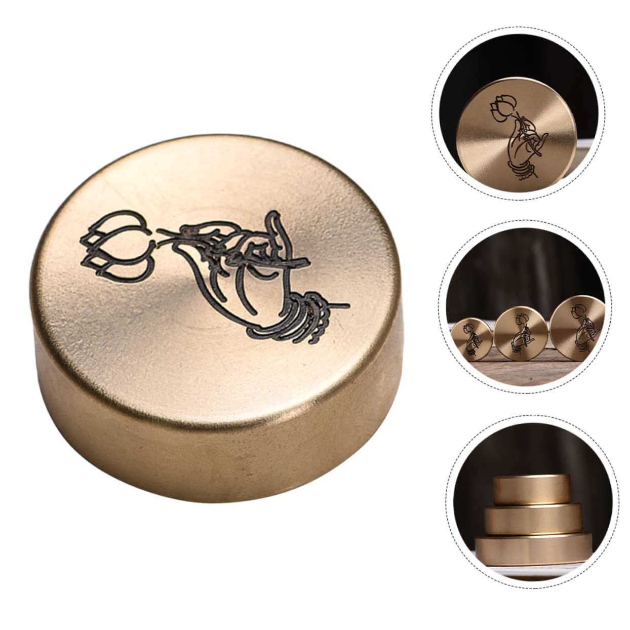 Personalized Round Copper Paperweight - Handcrafted Town Ruler Design with Chinese Calligraphy | Heavy Duty Desk Decor for Office, Home & Gift Giving