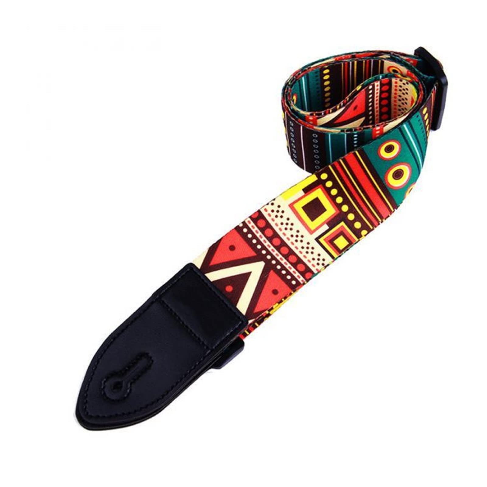 Colorful Adjustable Nylon Guitar Strap for Bass Acoustic & Electric Guitars - 88-146cm Multi-Color Guitar Belts Accessories | Perfect for Live Performances, Studio Sessions & Music Practice (Min Zu Ethnic Pattern)