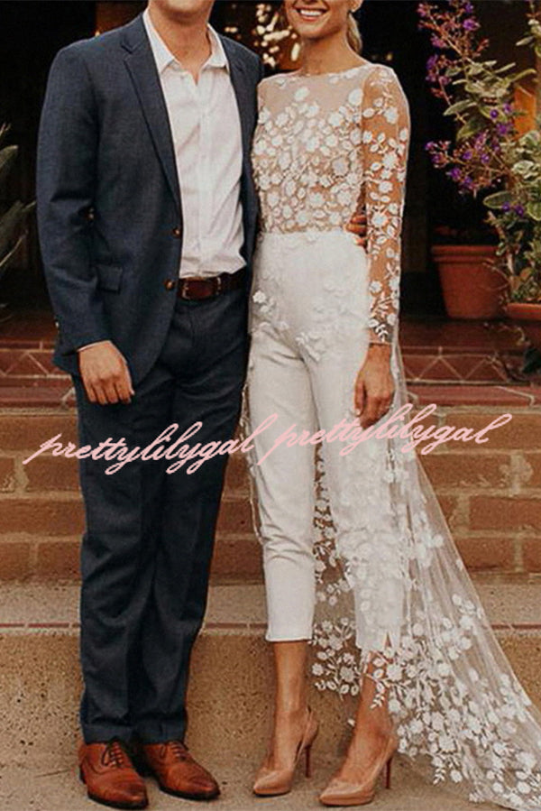 Elegant White Wedding Jumpsuit for Women - Chic Bridal Romper for Beach Elopement & Summer Weddings