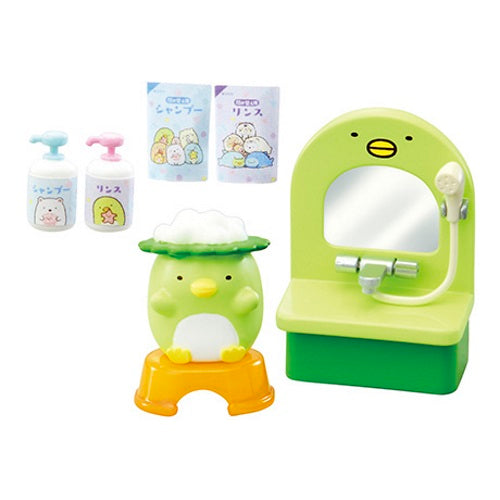 San-X Sumikko Gurashi Miniature Doll Furniture Set - Cute Bath Time Accessories for Collectors & DIY Dollhouse Decor | Perfect for Display, Gifts & Kawaii Room Decoration