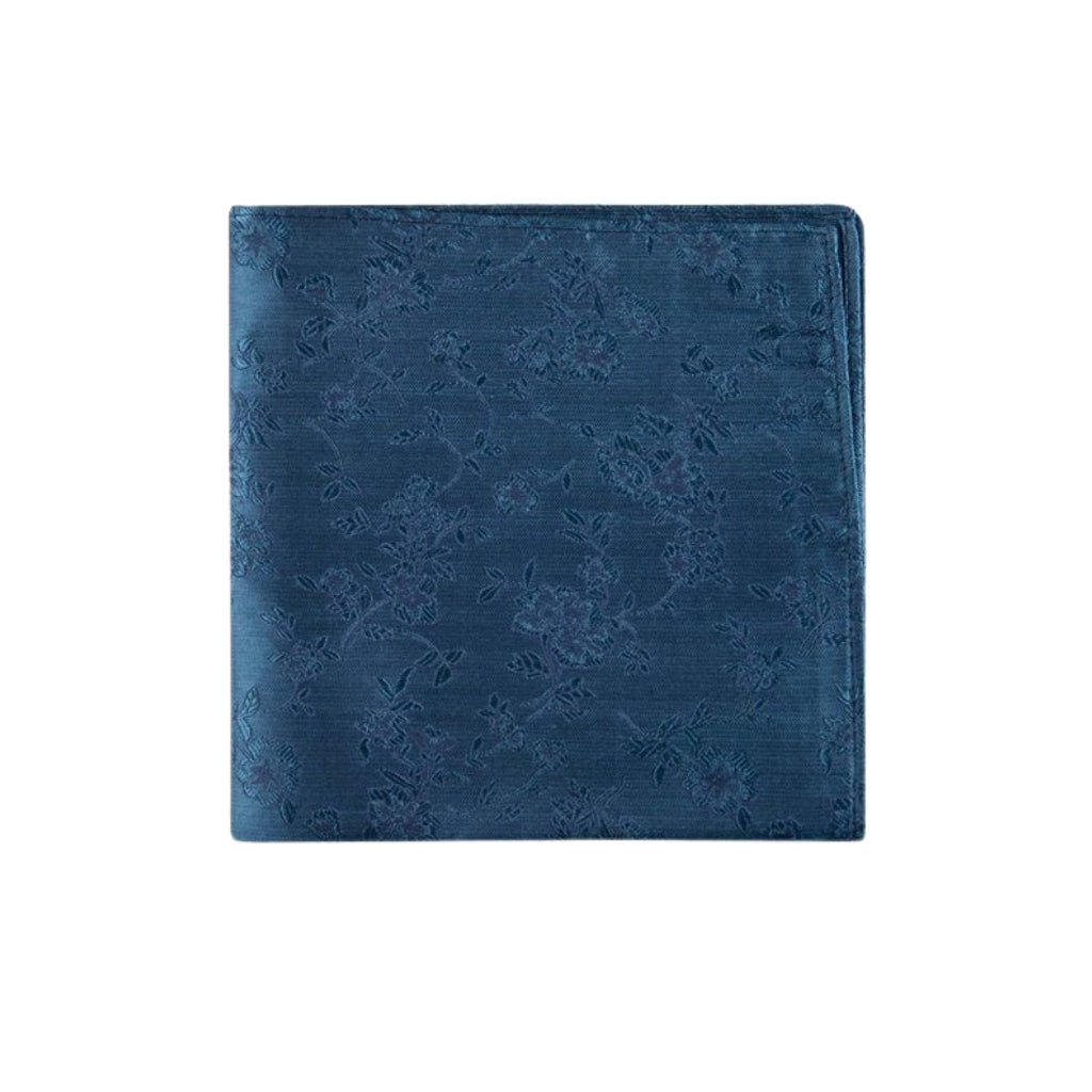 ABELARD Blue Paisley Pocket Square for Men - Elegant Silk Handkerchief for Weddings, Business & Formal Events