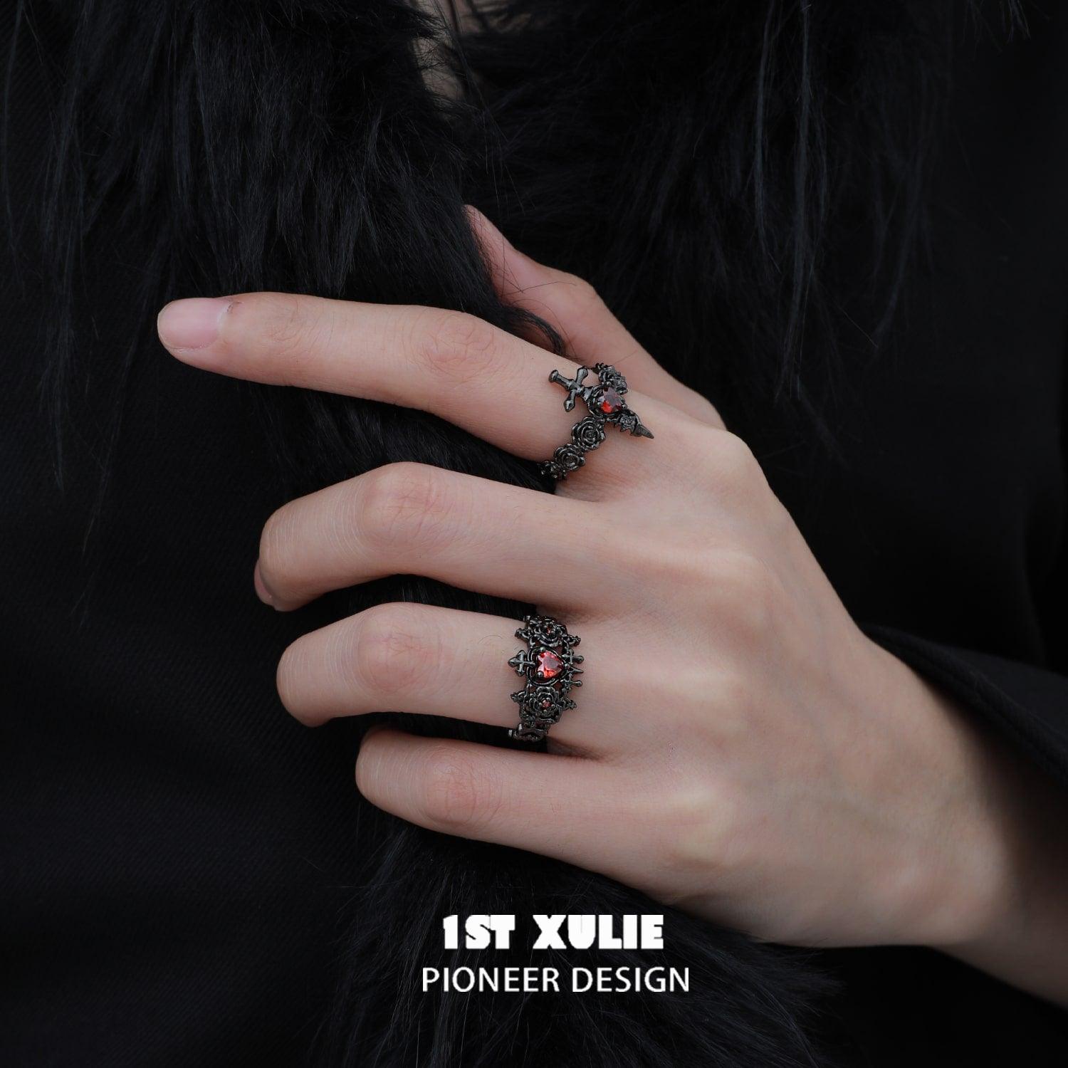 Forbidden Love S925 Sterling Silver Sword Ring™ - Gothic Jewelry for Men & Women - Perfect for Cosplay, Weddings, and Unique Fashion Statements