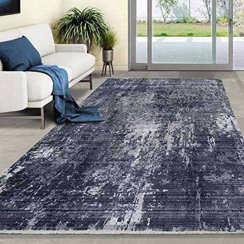 Allstar 5x7 Modern Black Storm Rug - 6'11
