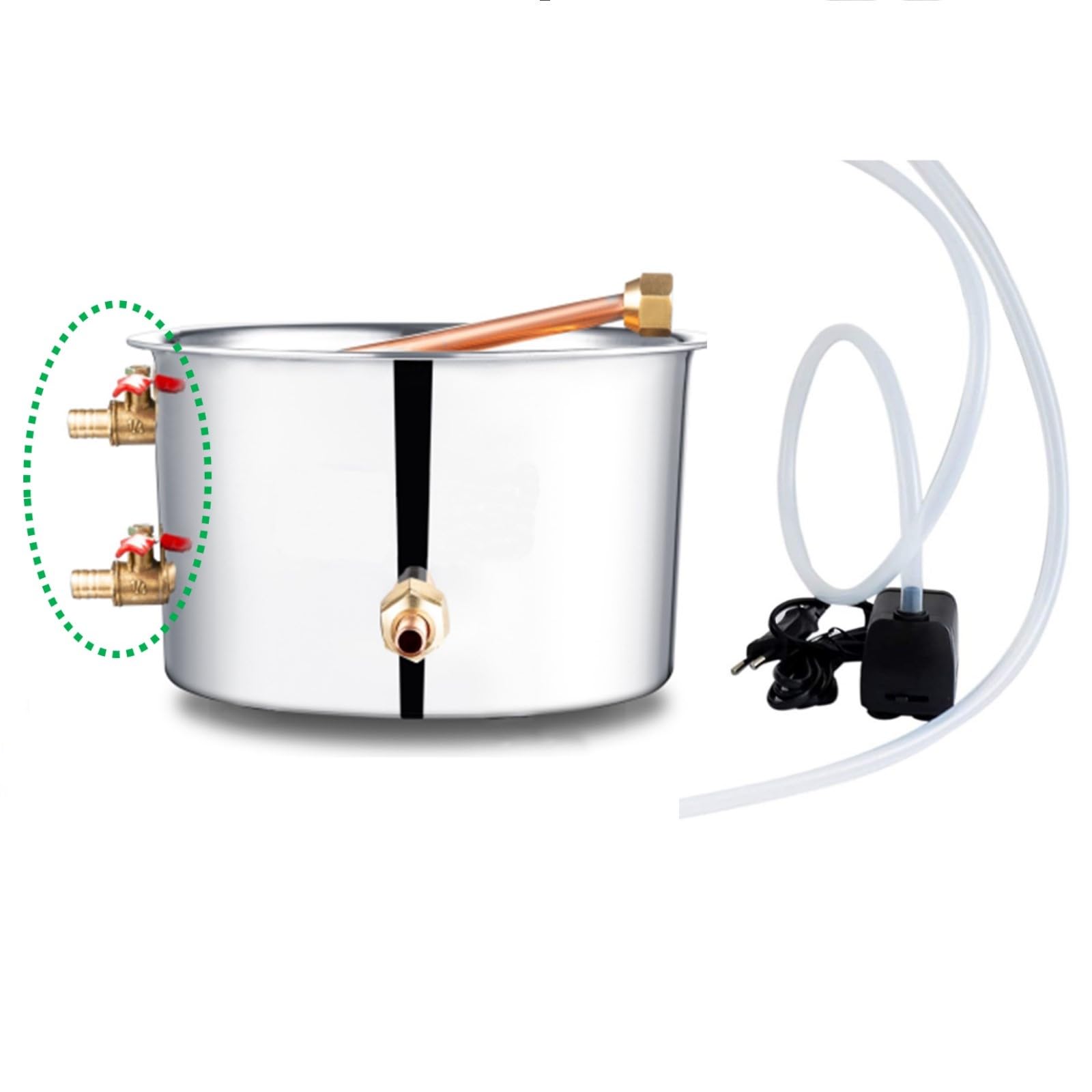 13.2 Gallon Stainless Steel Alcohol Distiller with Glass Thumper Keg, Copper Coil & Thermometer - Complete Home Brewing Kit for Whiskey, Brandy, Vodka & Wine Making | Perfect for DIY Spirits, Craft Distilling & Home Bar Use