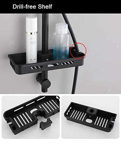 ABS Handheld Shower Head with Slide Bar - Stainless Steel Shower Hose & Bracket Set - Black Finish - Perfect for Bathroom Safety & Accessibility (Elderly, Kids, Disabled)