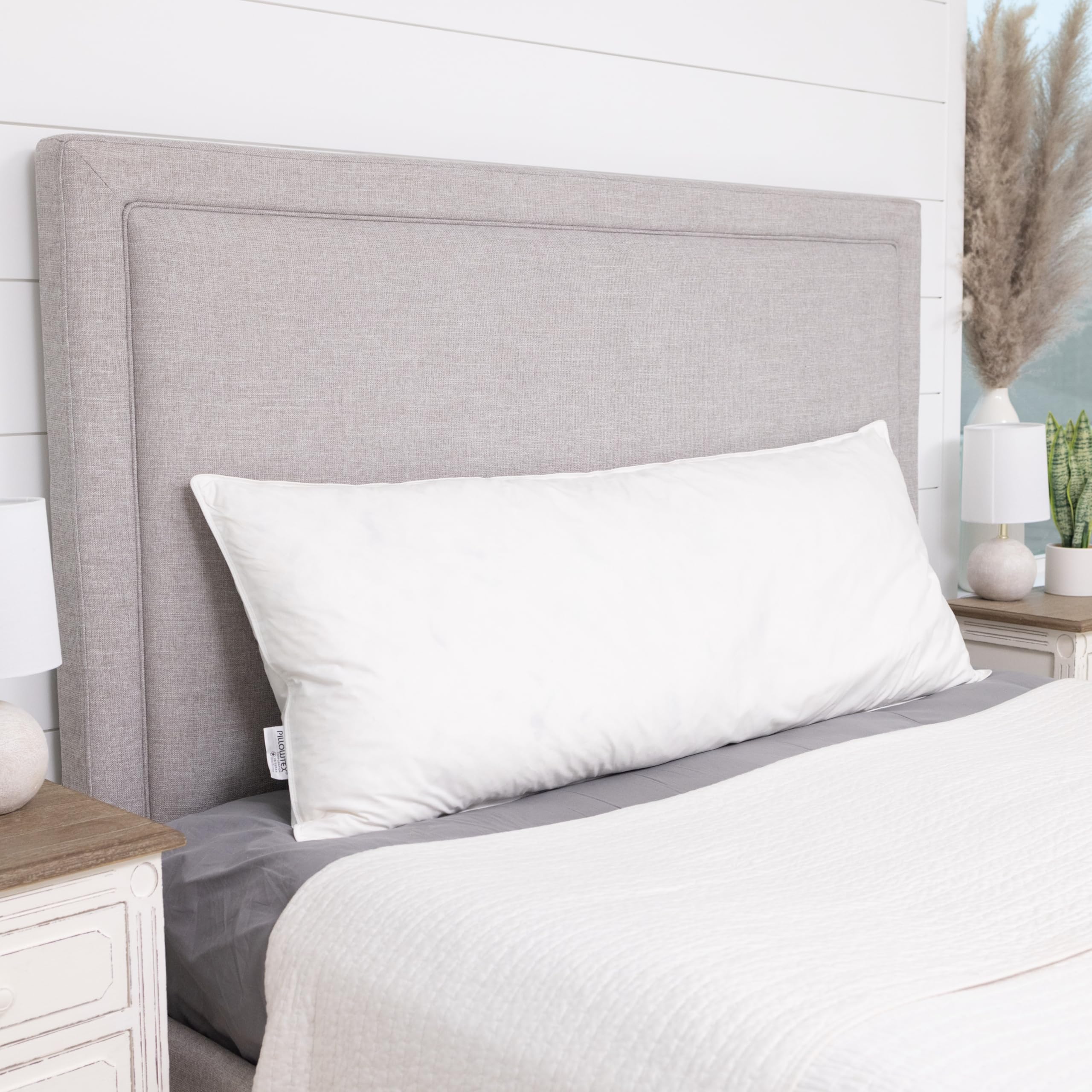 Premium White Goose Feather & Down Body Pillow - 20x72 Inches Ultra Soft Support for Sleeping, Lounging & Pregnancy Comfort - Perfect for Bed, Sofa & Travel Use