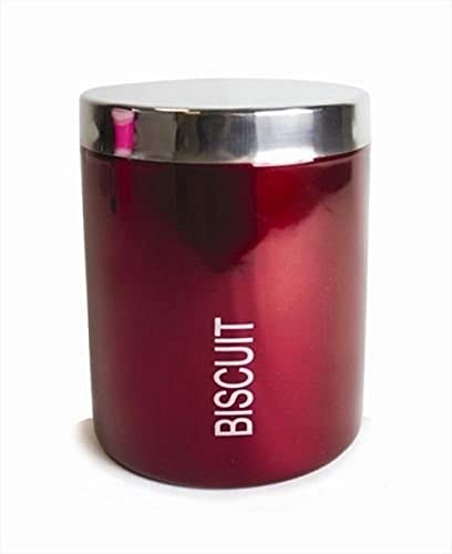 Premium Kabalo Airtight Food Storage Canister - Large Metallic Red Cookie Jar, Biscuit Container & Kitchen Pantry Organizer | Ideal for Cookies, Flour, Sugar, Coffee & Dry Food Storage