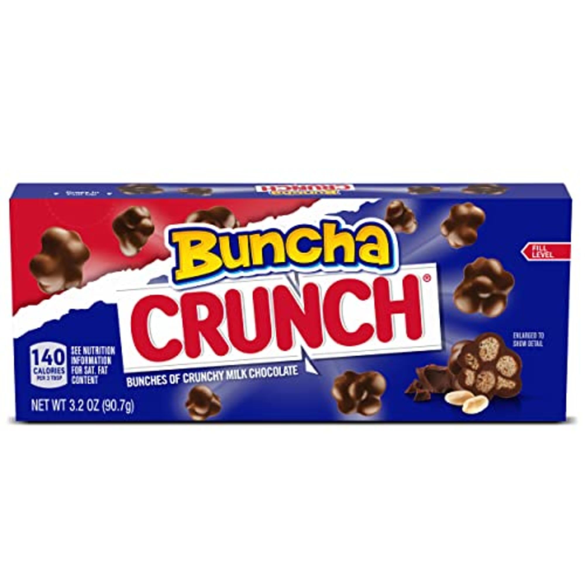 Buncha CRUNCH Bulk 12 Pack - Milk Chocolate & Crisped Rice Candy Bars (3.2 oz Each) - Perfect for Movie Theater Snacks, Holiday Gift Boxes, Christmas Stocking Stuffers & Party Favors