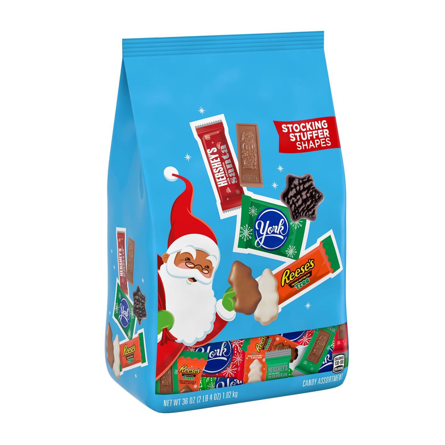 HERSHEY'S, REESE'S and YORK Assorted Chocolate Candy Bulk Bag - 36 oz Christmas Stocking Stuffers, Holiday Gift, Party Favors & Office Treats
