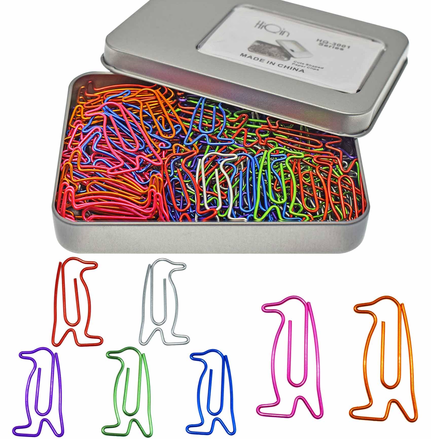 Animal Penguin Shaped Paper Clips - 120pcs Cute Decorative Paper Clips Assorted Sizes for Office, School & Crafting - Unique Penguin Gift Idea for Students & Teachers