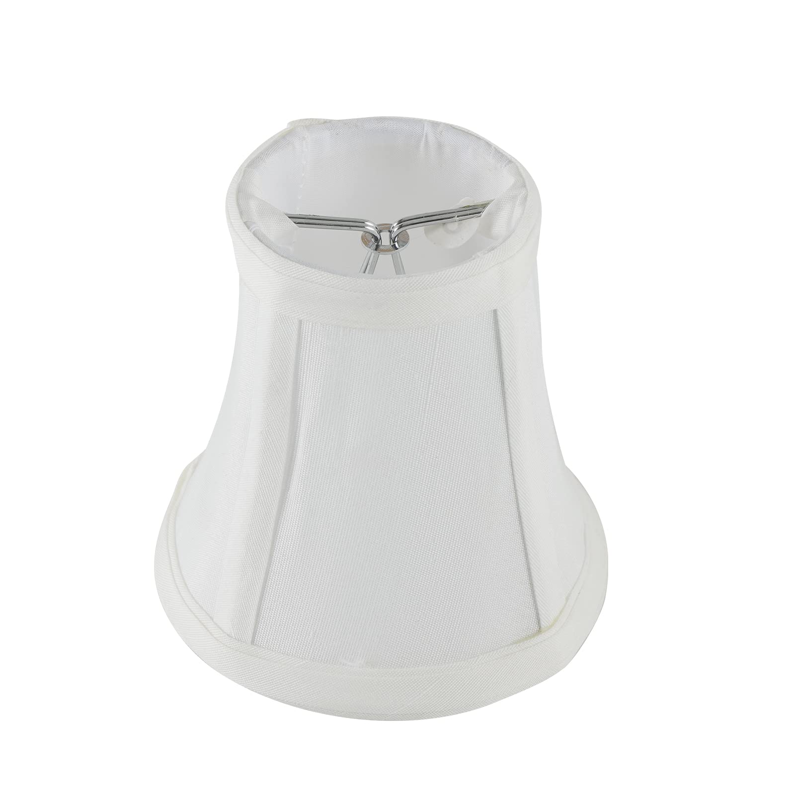 Mini Lamp Shade Clip On for Candelabra Bulbs - White Barrel Fabric Shade for Chandelier & Wall Lamps | DIY Lighting Accessories | Perfect for Bedroom, Living Room & Home Decor