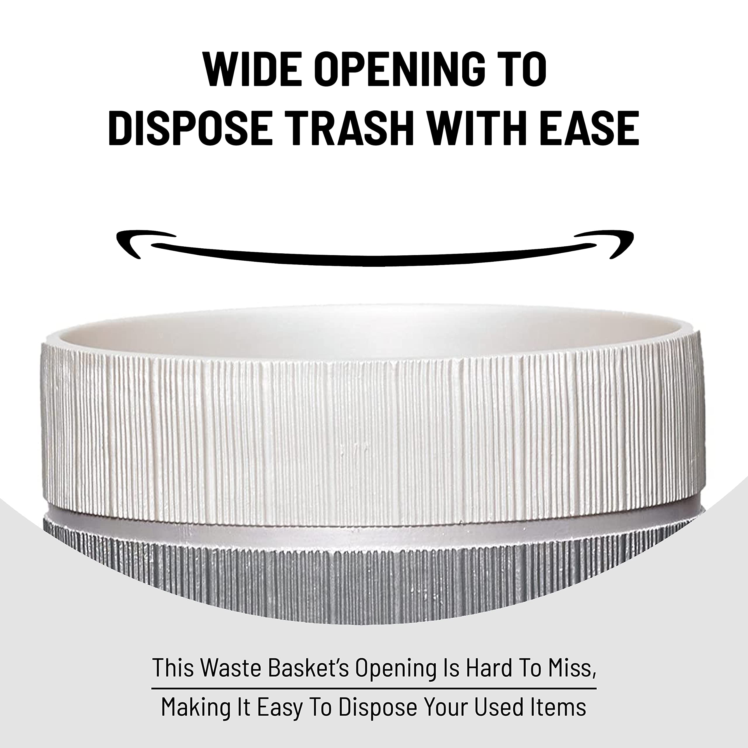 Stylish 2.1 Gallon Small Trash Can for Bathroom, Office & Bedroom - Modern Grey Waste Basket for Dorms, Desktop & Compact Spaces - Perfect for Home, Office & Restroom Organization