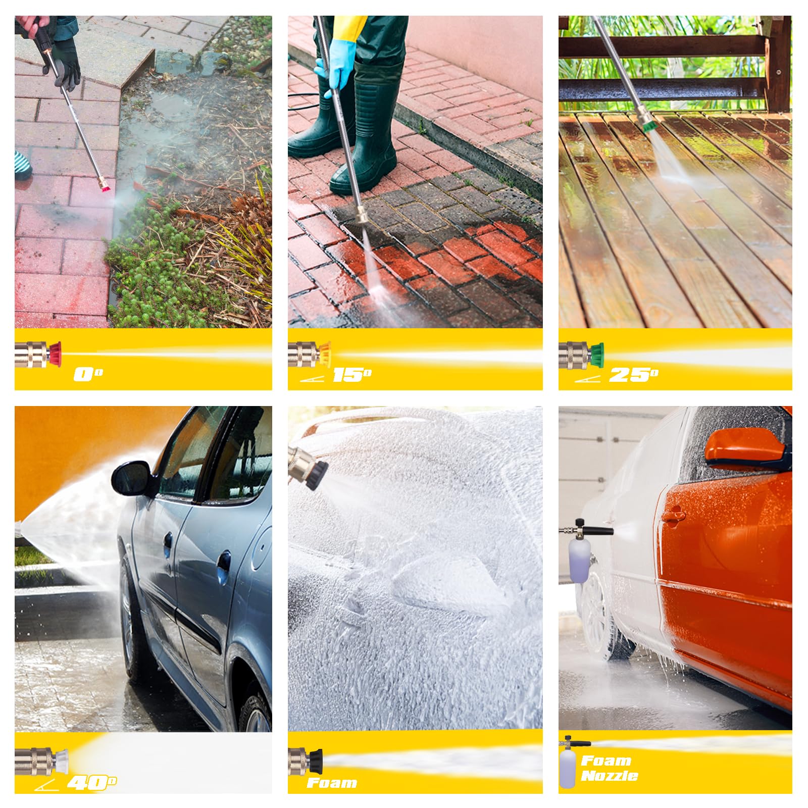 Aceup Energy 3400 PSI 2.6 GPM Gas Pressure Washer - Powerful Gas Powered Pressure Cleaner for Driveway, Deck, Fence & Outdoor Cleaning