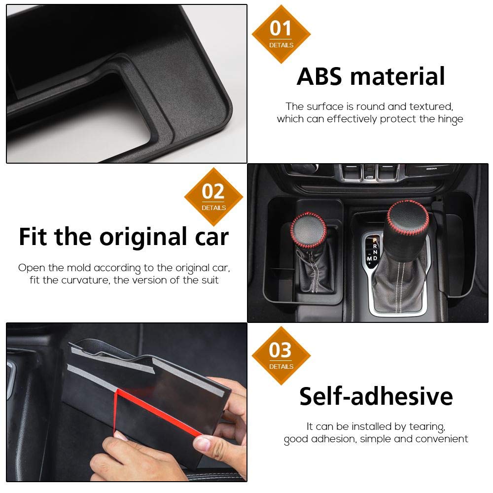 **CheroCar JL JT Gear Shift Storage Box Organizer - Compatible with Jeep Wrangler 2018-2020 JL/JLU & 2020 Jeep Gladiator JT - Interior Accessories (Black, 2-Pack) - Perfect for Storing Keys, Coins, and Small Essentials**