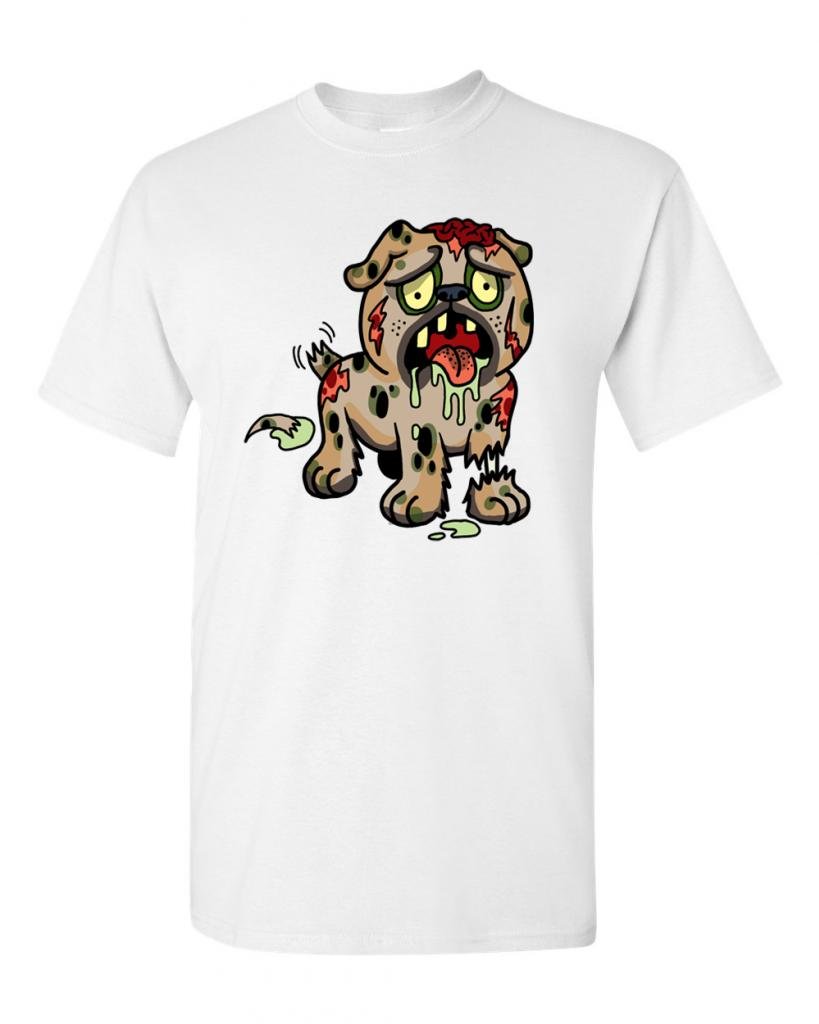 Zombie Dog Undead Animals Graphic T-Shirt for Men - Horror Theme Cotton Tee for Halloween, Cosplay & Casual Wear
