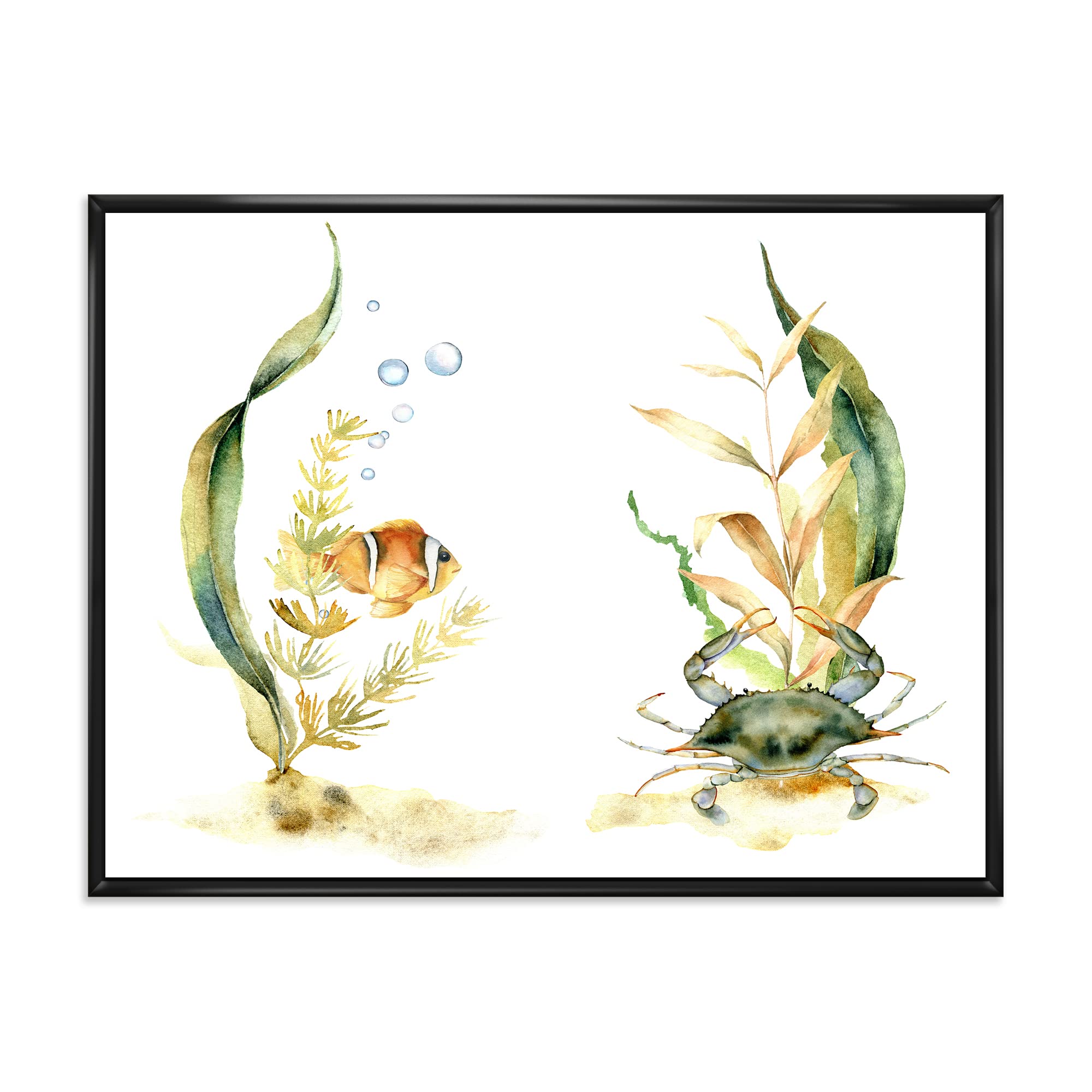 Tropical Fish Canvas Wall Art - Framed Print for Home Decor
